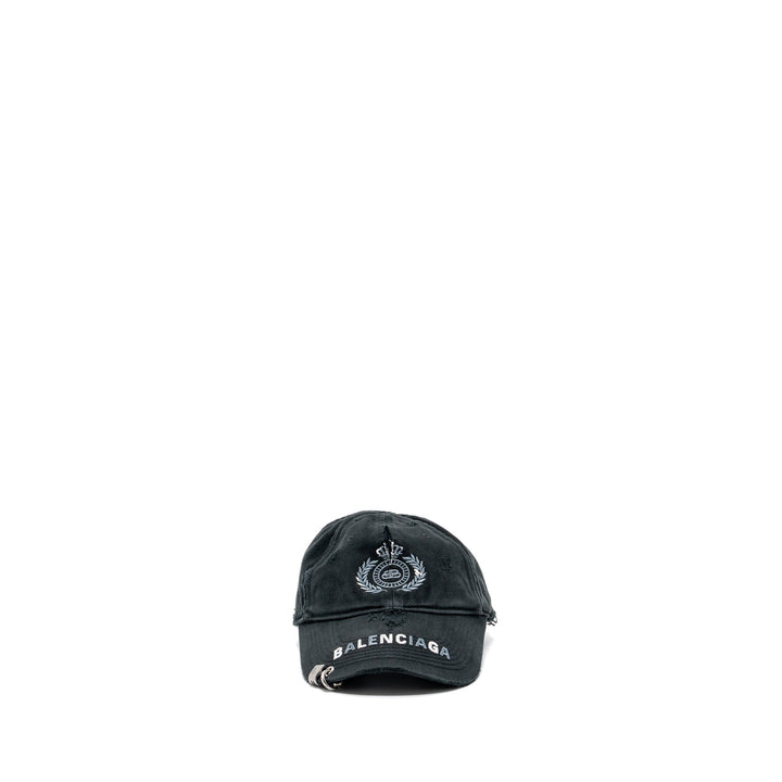 Top Quality Balenciaga L 2030 distressed piercing Cap Denim Grey