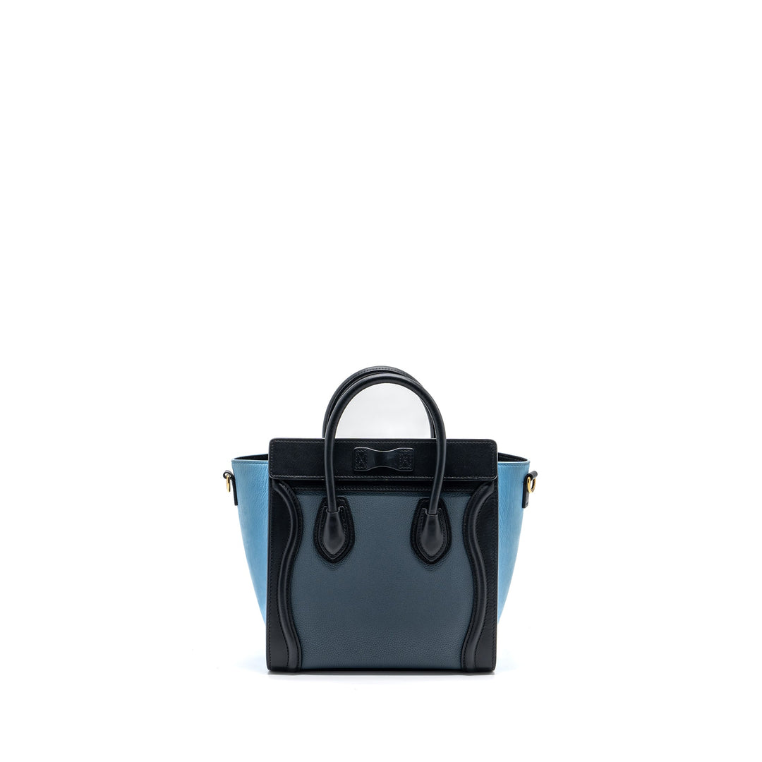 Celine Nano Luggage Bag Multi Colour blue/dark blue/black