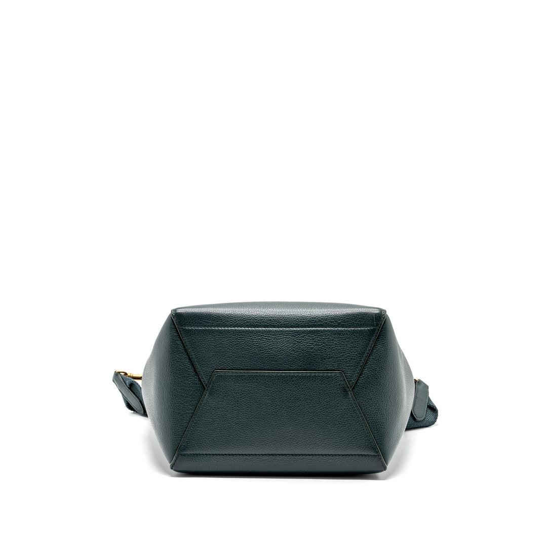 Celine Sangle bucket bag calfskin dark green