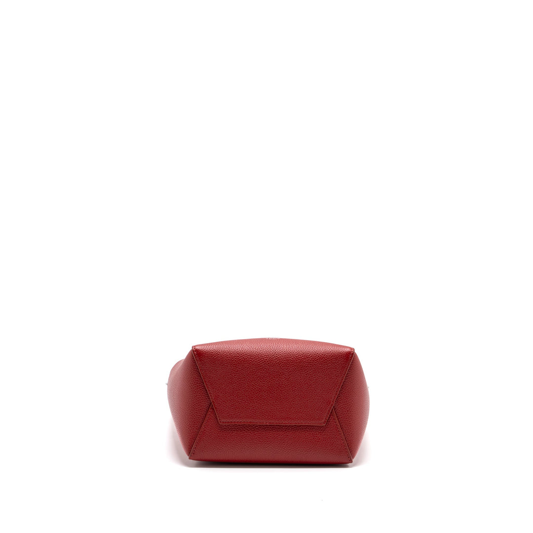 Top Quality Celine Sangle Small Bucket Bag Grained Calfskin Red