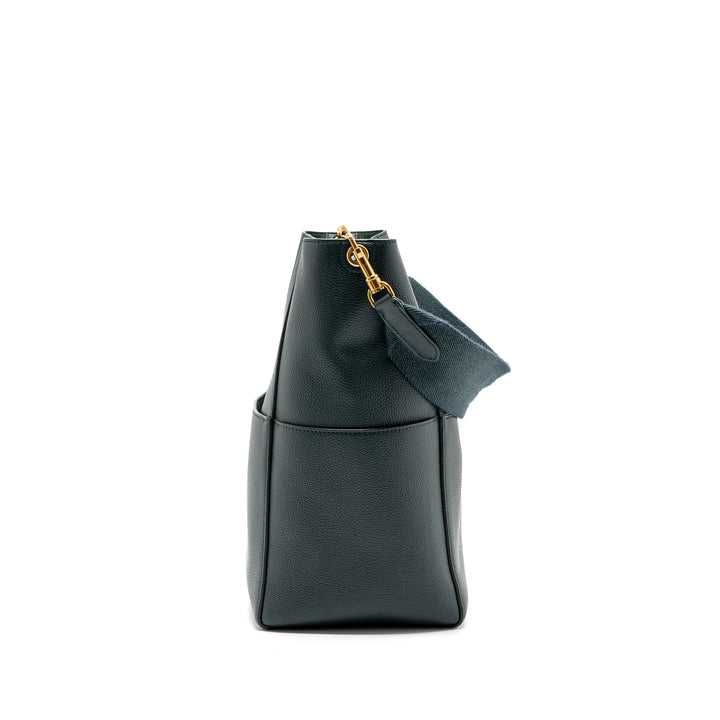 Celine Sangle bucket bag calfskin dark green