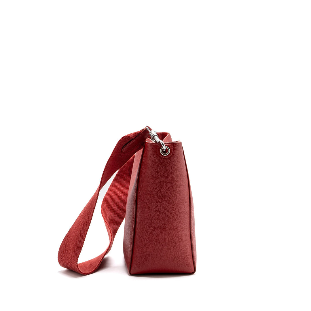 Top Quality Celine Sangle Small Bucket Bag Grained Calfskin Red