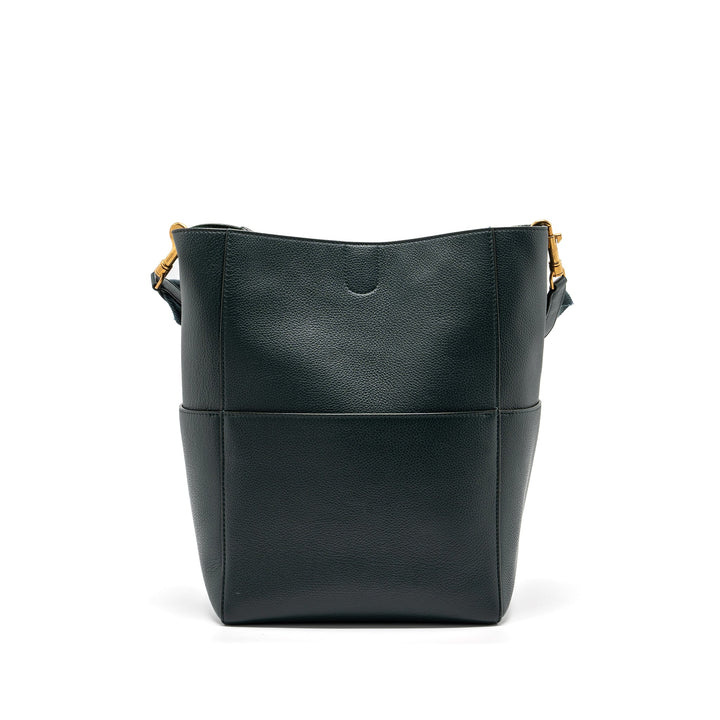 Celine Sangle bucket bag calfskin dark green