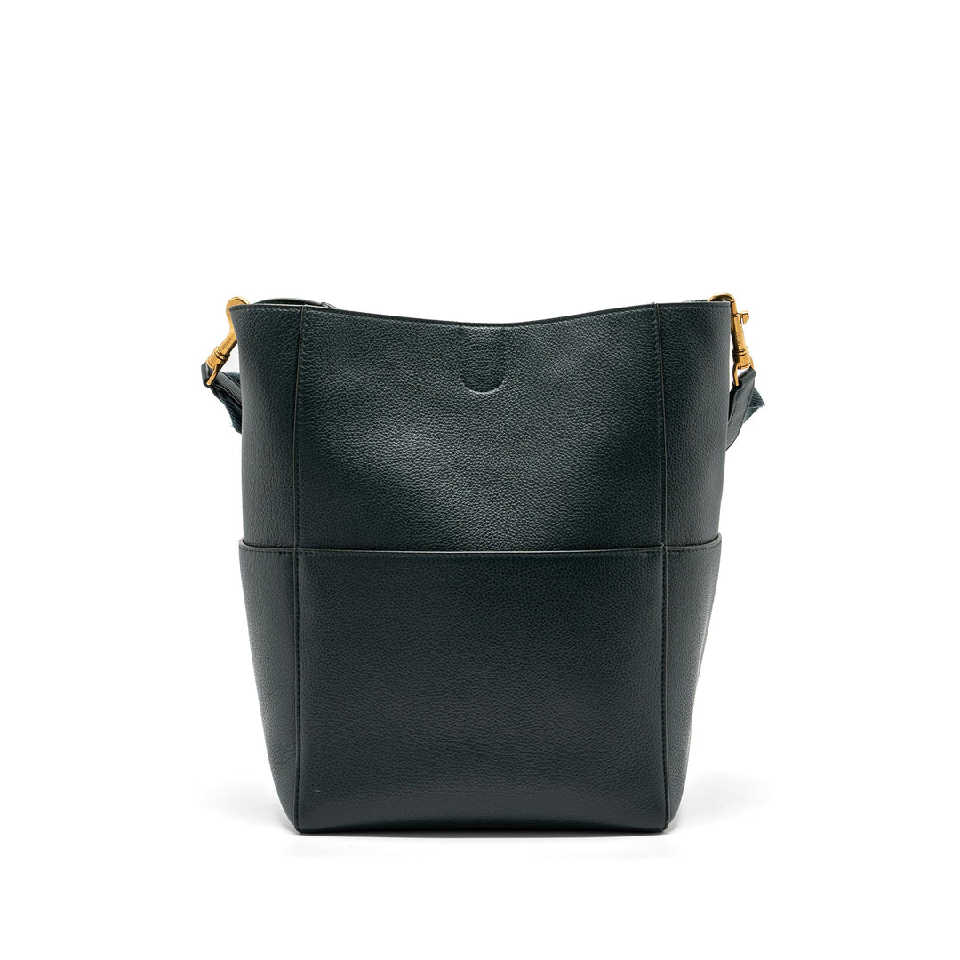 Top Quality Celine Sangle bucket bag calfskin dark green