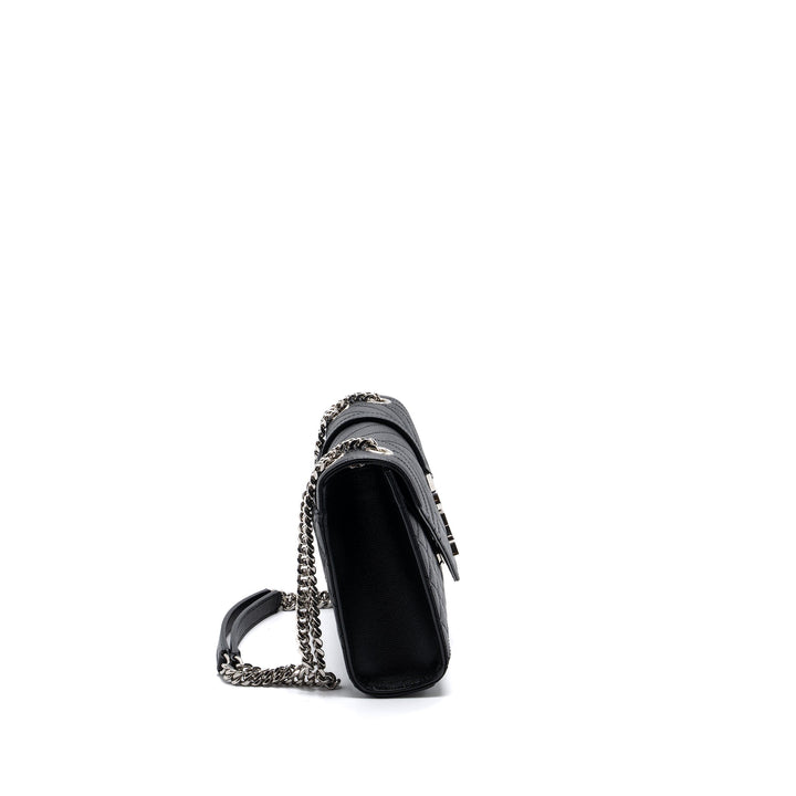 Saint Laurent/YSL Envelope Medium Chain Bag Grained Calfskin Mix Matelasse Black SHW