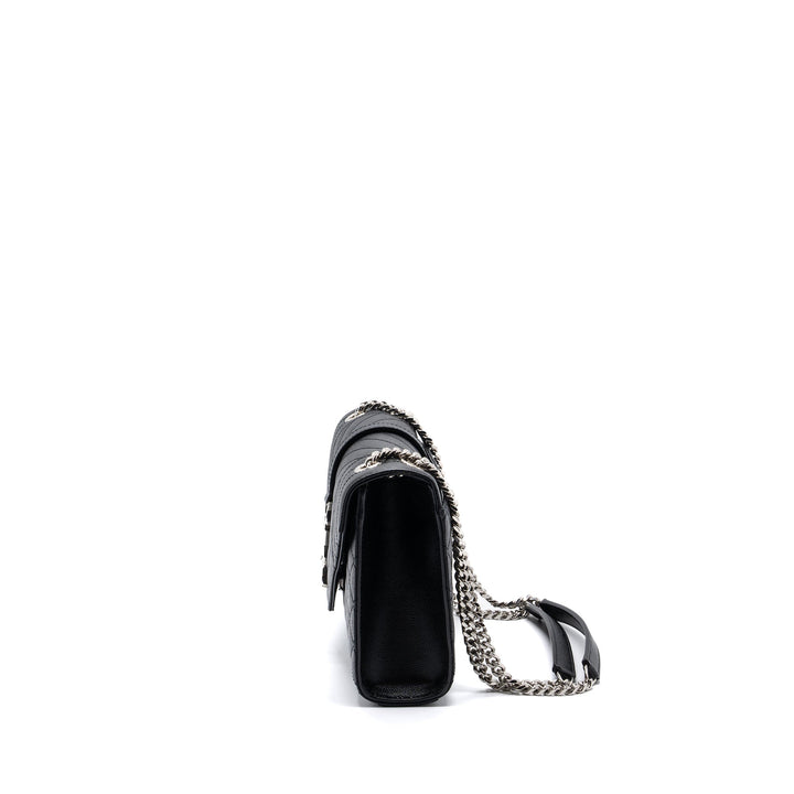 Saint Laurent/YSL Envelope Medium Chain Bag Grained Calfskin Mix Matelasse Black SHW