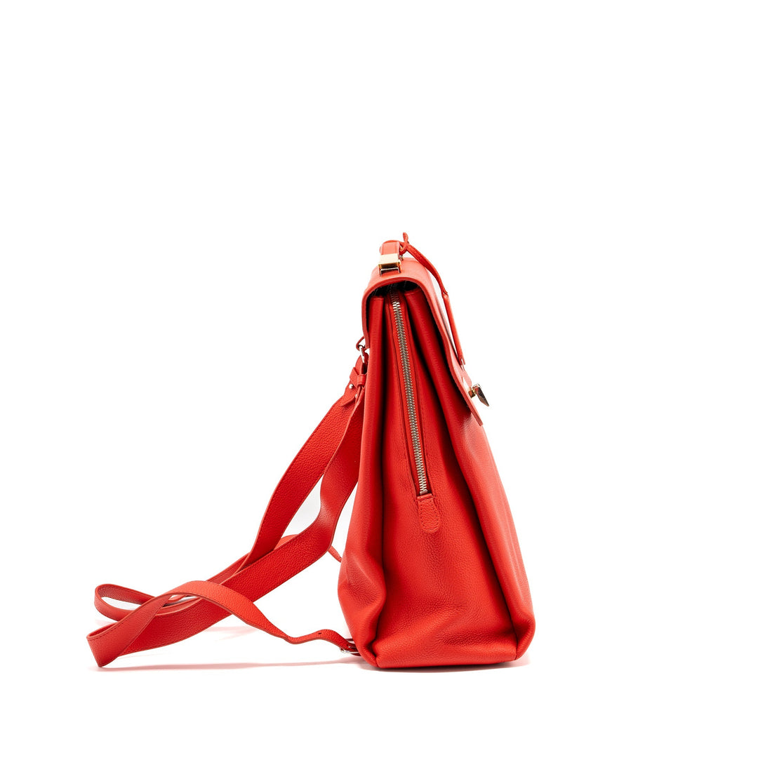 balenciaga backpack calfskin red GHW
