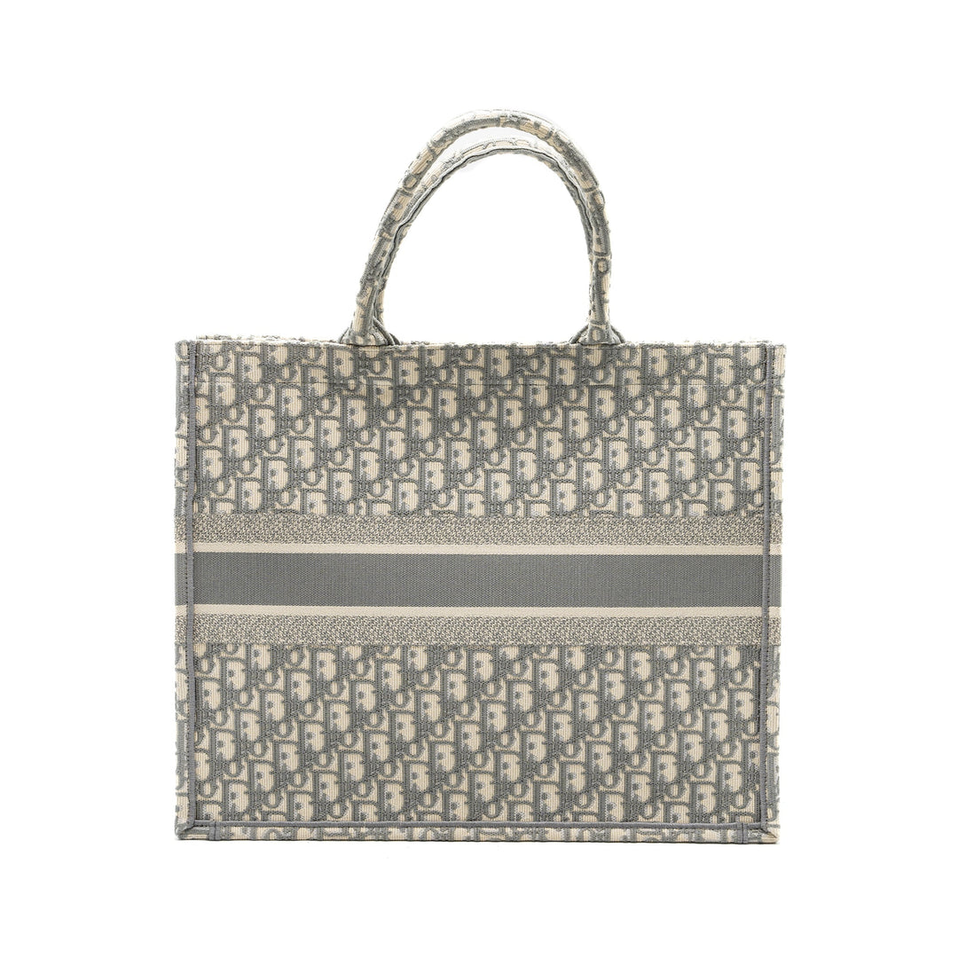 Top quality Dior Large Book Tote Top quality Dior Oblique Embroidery Ecru/Grey