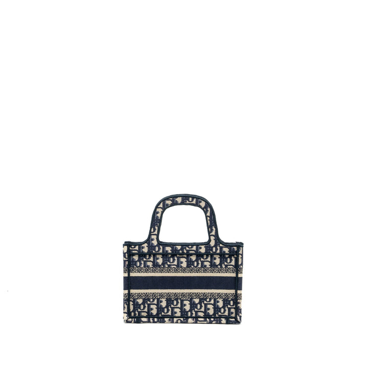 Top quality Dior MINI BOOK TOTE BLUE OBLIQUE EMBROIDERY