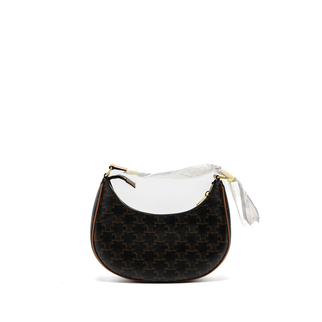 Celine medium Ava TRIOMPHE CANVAS AND CALFSKIN TAN