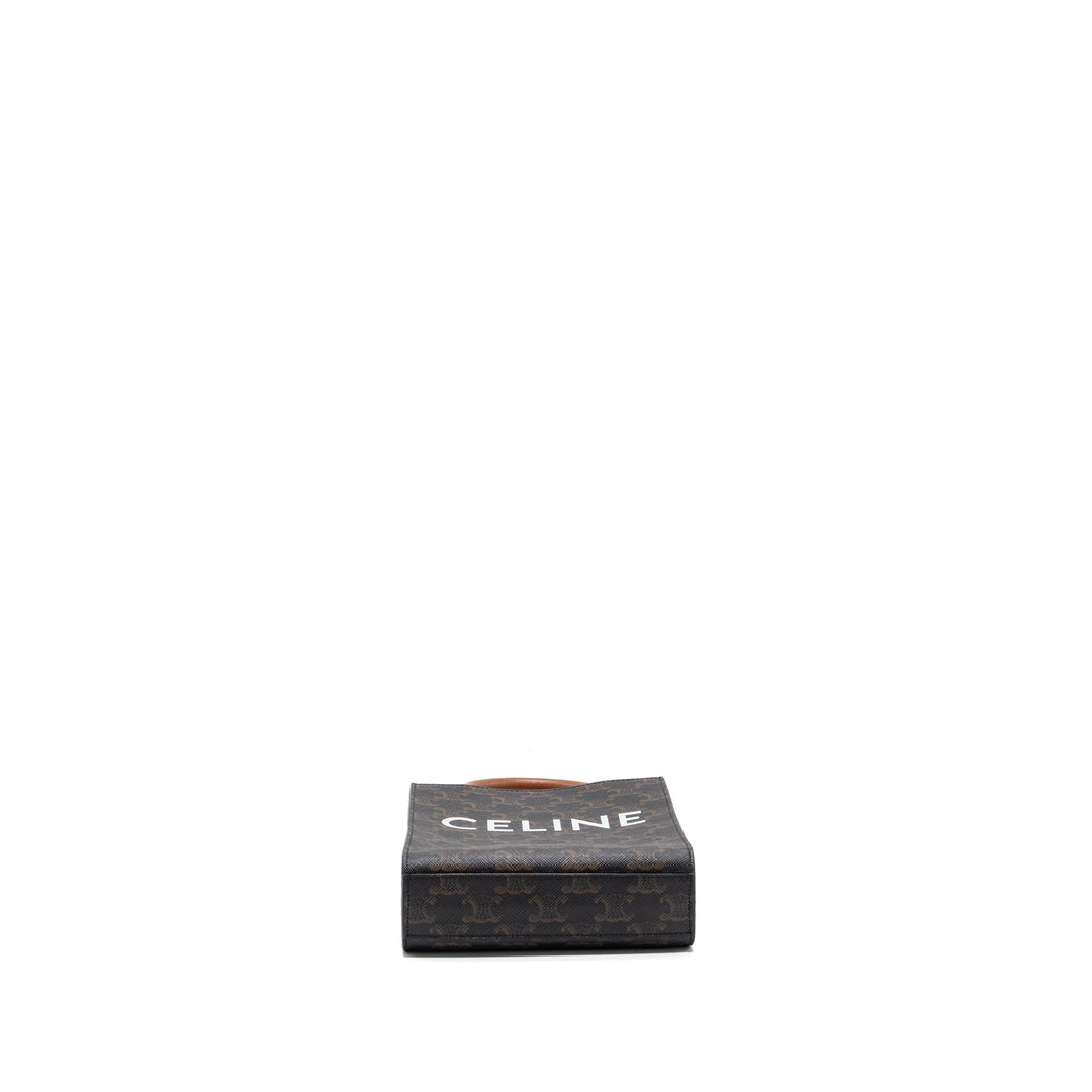 Celine MINI VERTICAL CABAS TRIOMPHE CANVAS BROWN