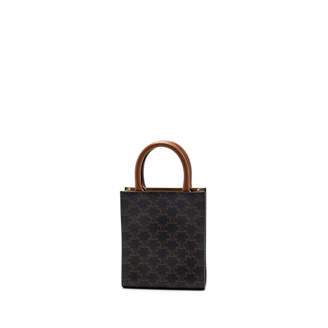 Celine MINI VERTICAL CABAS TRIOMPHE CANVAS BROWN