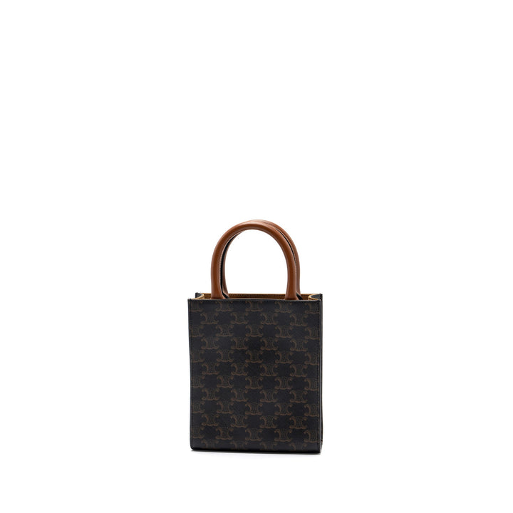 Top Quality Celine MINI VERTICAL CABAS TRIOMPHE CANVAS BROWN