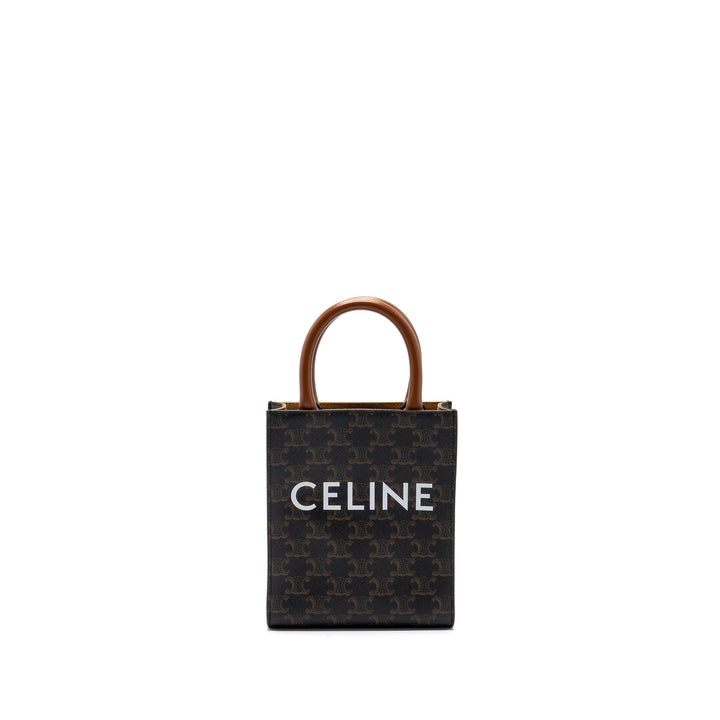 Top Quality Celine MINI VERTICAL CABAS TRIOMPHE CANVAS BROWN