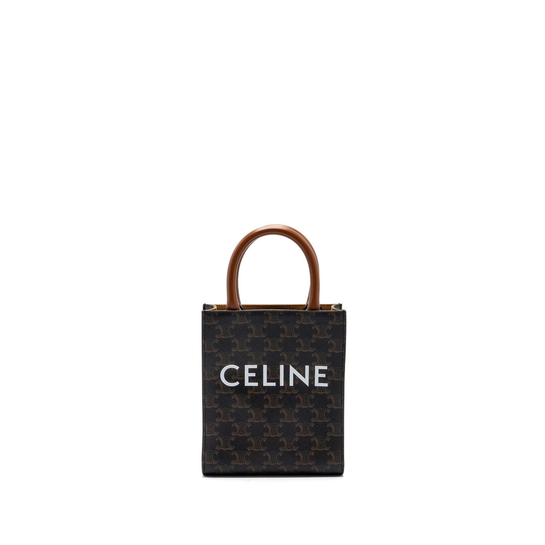 Celine MINI VERTICAL CABAS TRIOMPHE CANVAS BROWN