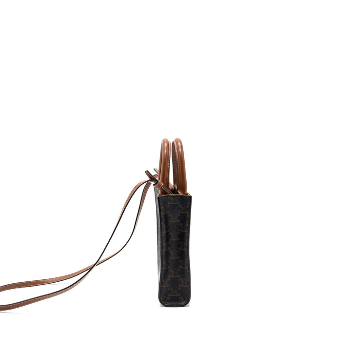 Celine MINI VERTICAL CABAS TRIOMPHE CANVAS BROWN