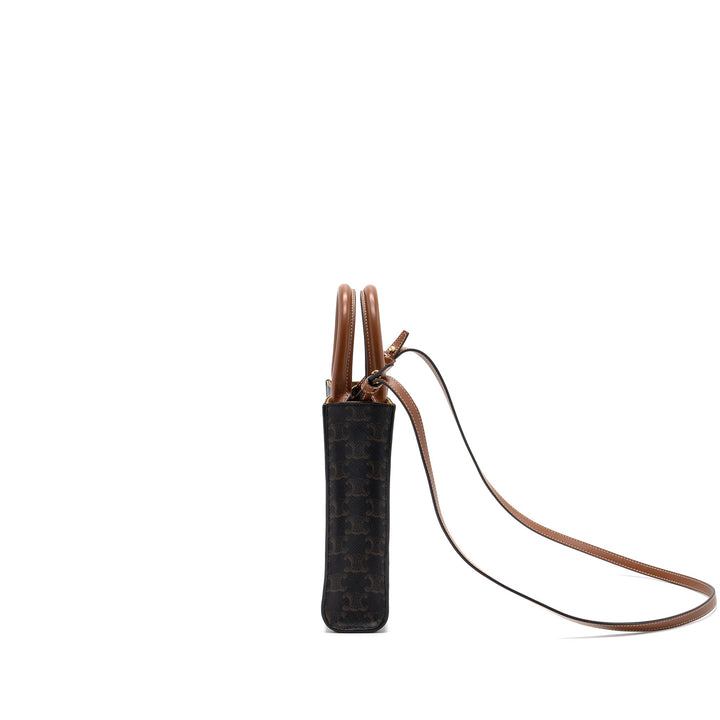 Top Quality Celine MINI VERTICAL CABAS TRIOMPHE CANVAS BROWN