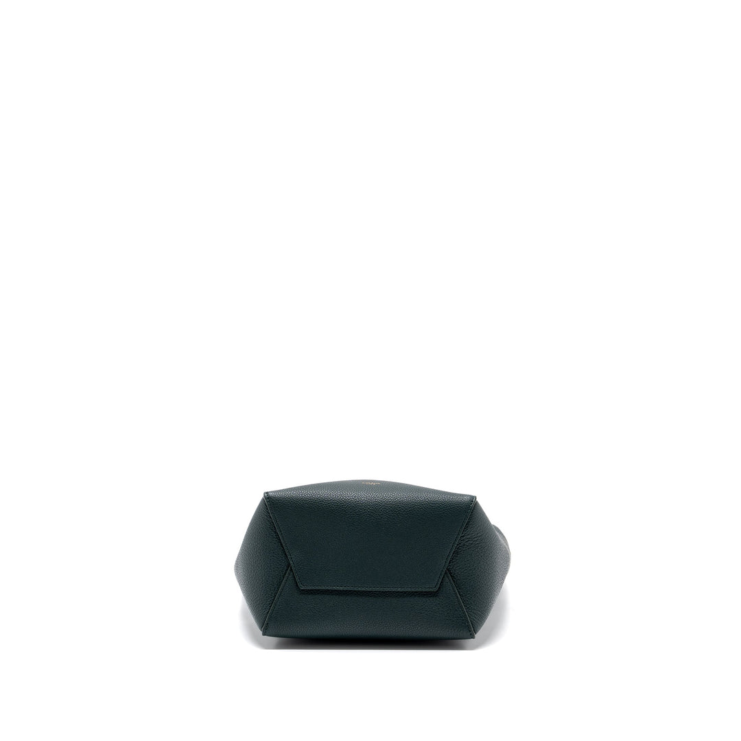 Top Quality Celine SMALL SANGLE BUCKET BAG CALFSKIN DARK GREEN