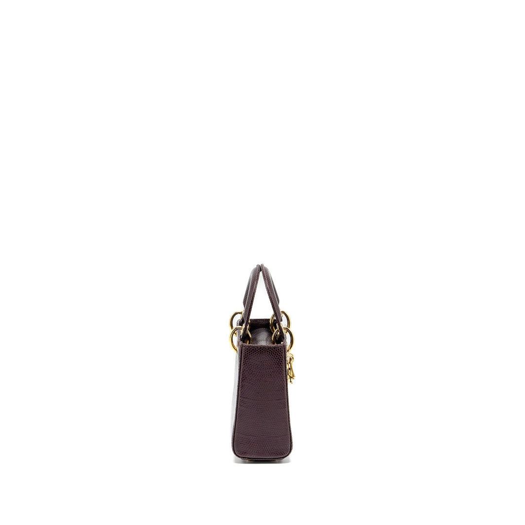 Top quality Dior Mini Lady Top quality Dior Lizard Burgundy