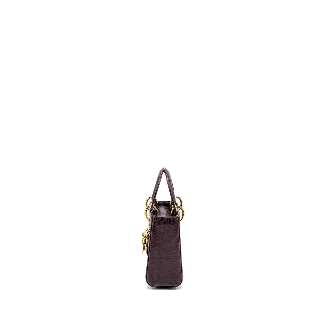 Top quality Dior Mini Lady Top quality Dior Lizard Burgundy