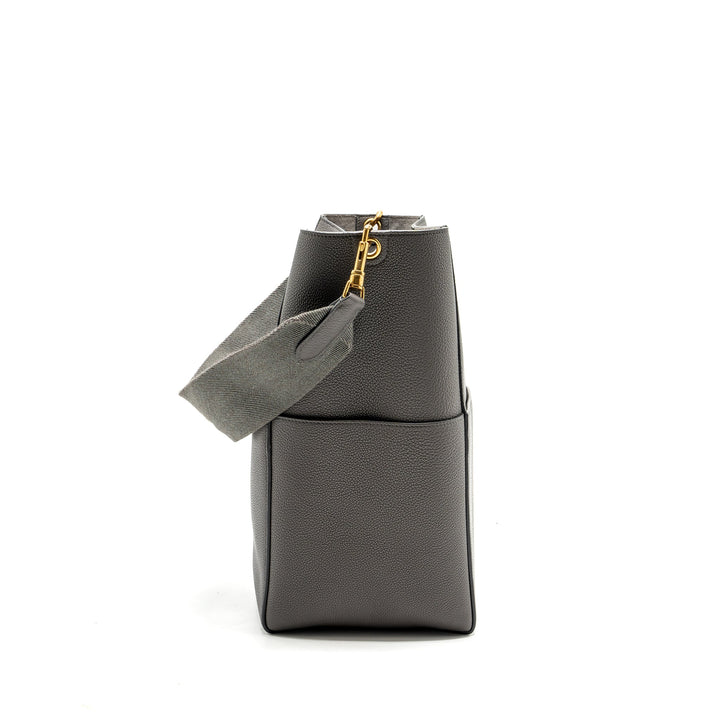Celine Sangle Bucket Bag Grained Calfskin Grey