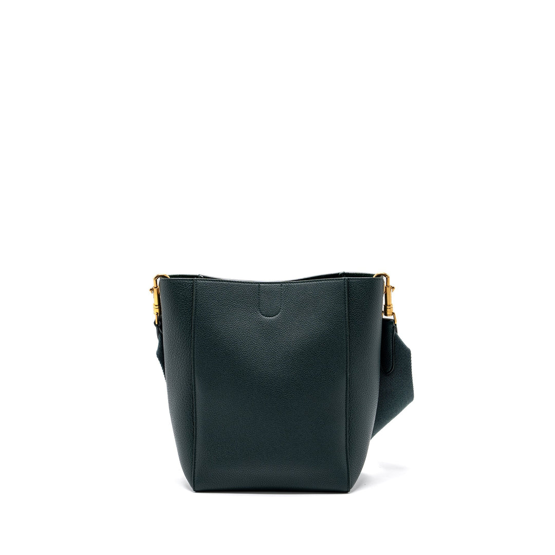 Top Quality Celine SMALL SANGLE BUCKET BAG CALFSKIN DARK GREEN