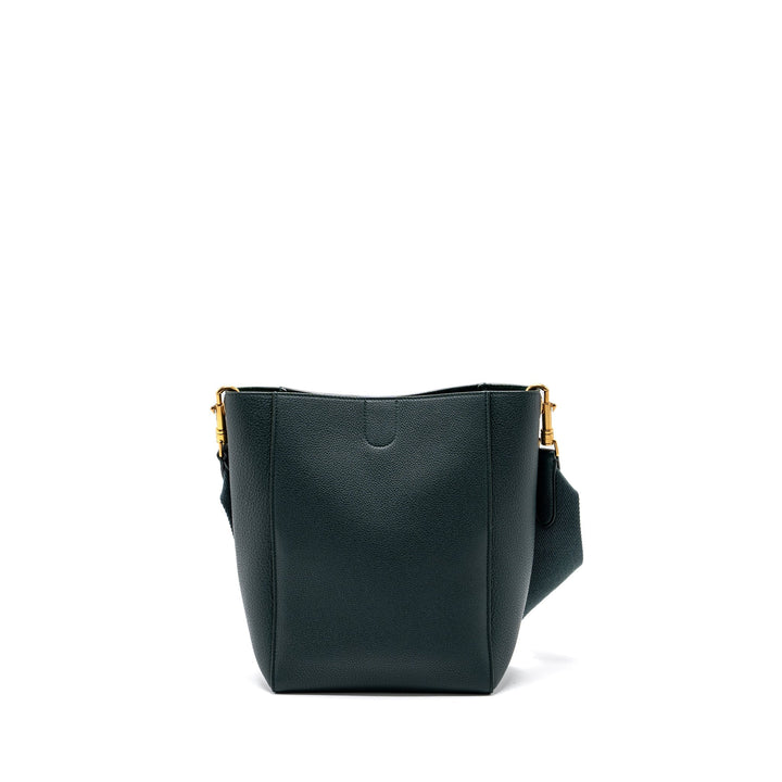 Top Quality Celine SMALL SANGLE BUCKET BAG CALFSKIN DARK GREEN