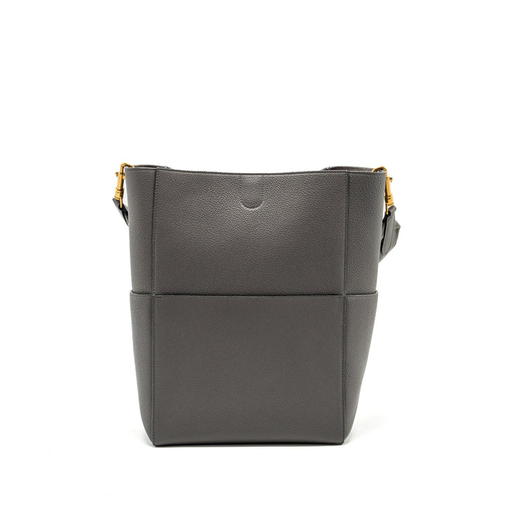 Celine Sangle Bucket Bag Grained Calfskin Grey