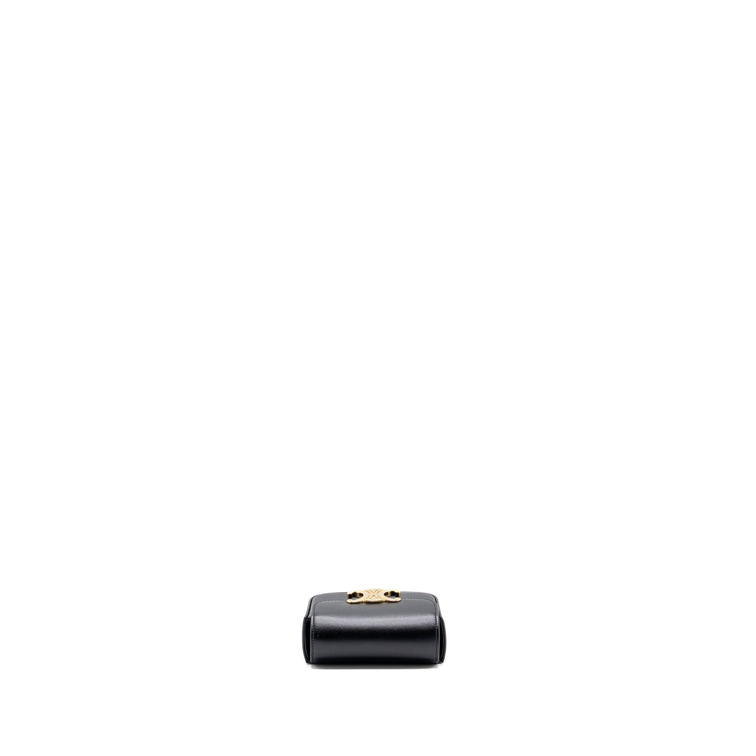 Celine Claude Shiny Calfskin Black