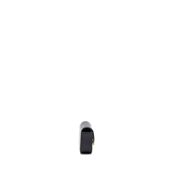 Celine Claude Shiny Calfskin Black