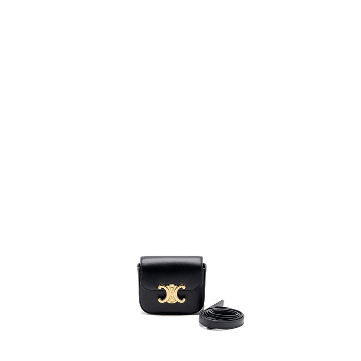 Celine Claude Shiny Calfskin Black