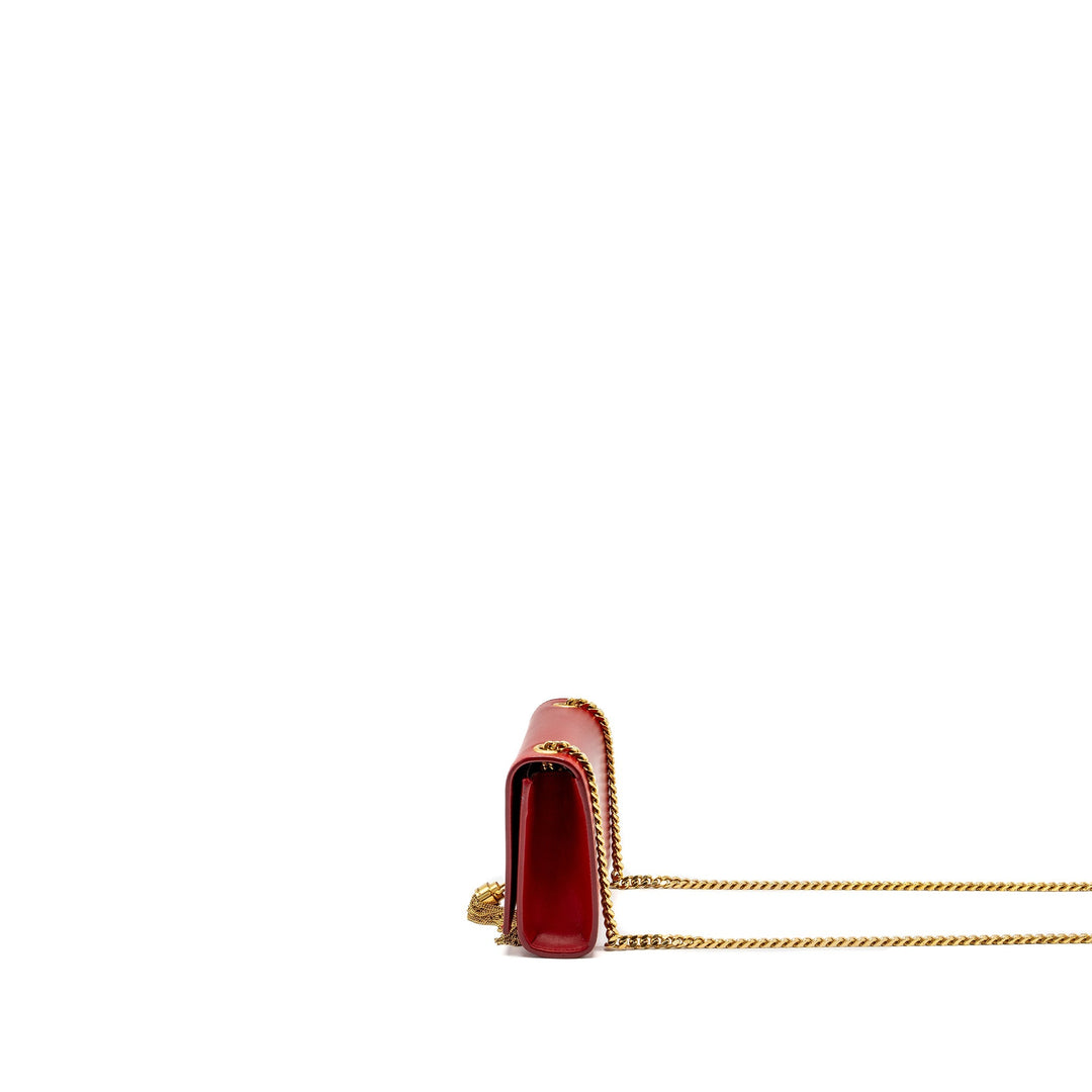 Saint Laurent/YSL Small Kate Bag Tassel Calfskin RED GHW