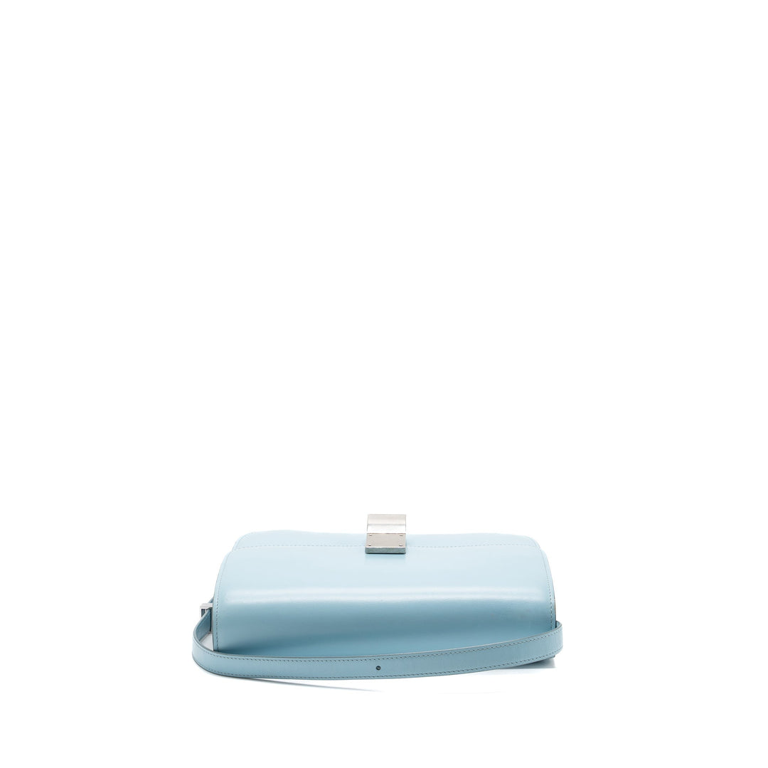 Celine medium classic box bag calfskin light blue