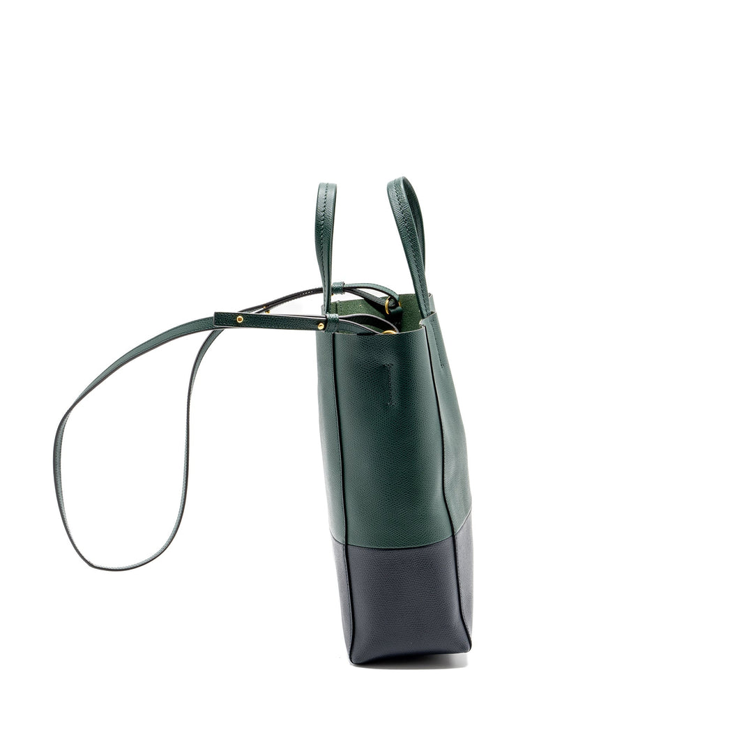Top Quality Celine vertical cabas calfskin green / navy