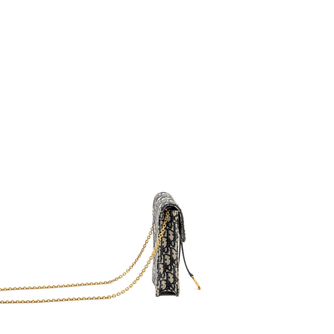 Dior Saddle Phone Pouch Blue Oblique Jacquard