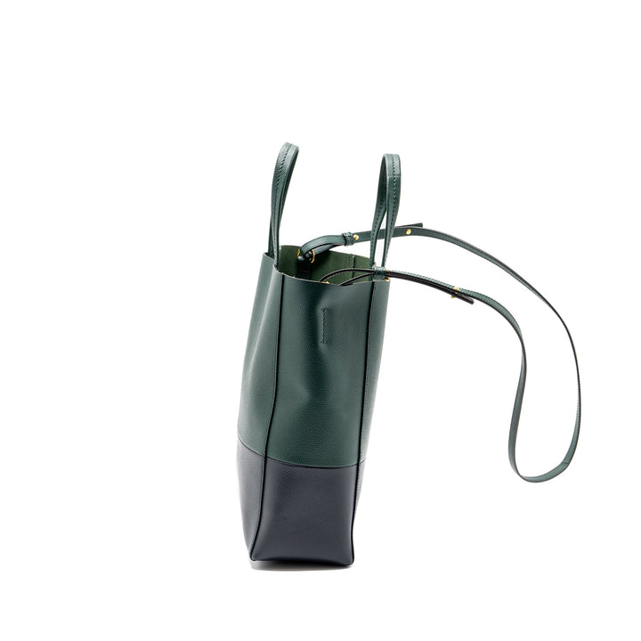 Top Quality Celine vertical cabas calfskin green / navy