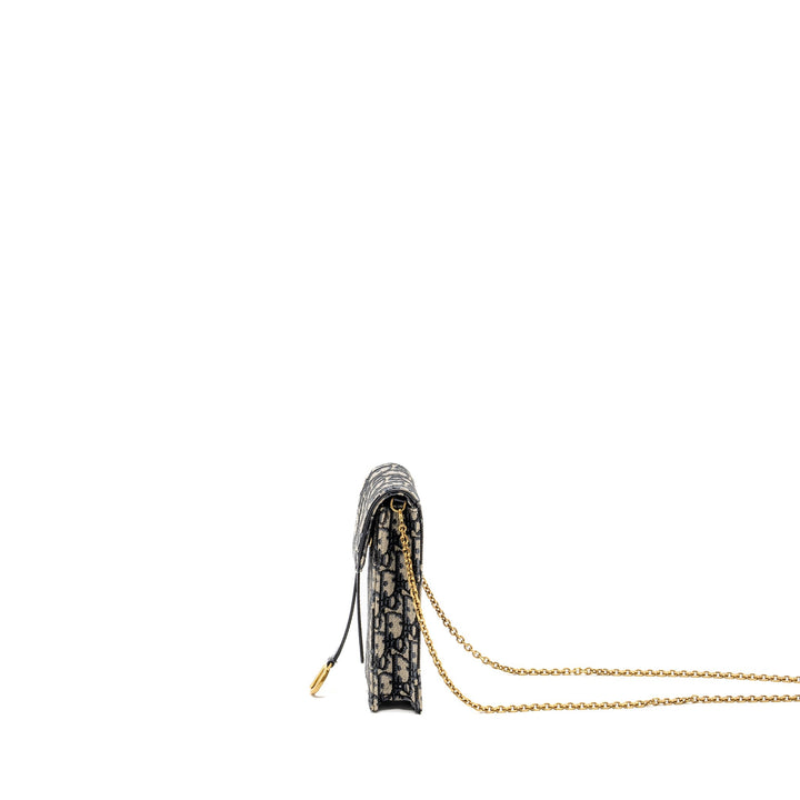 Dior Saddle Phone Pouch Blue Oblique Jacquard