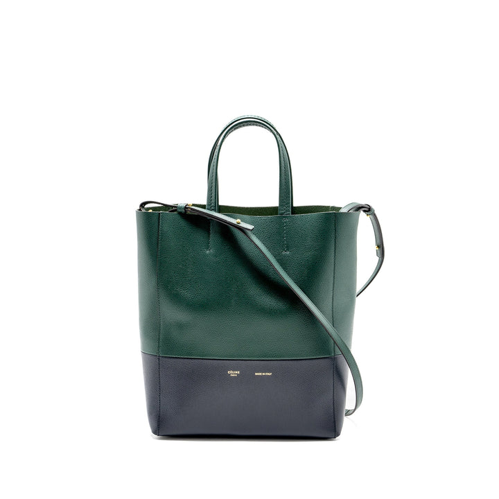 Top Quality Celine vertical cabas calfskin green / navy