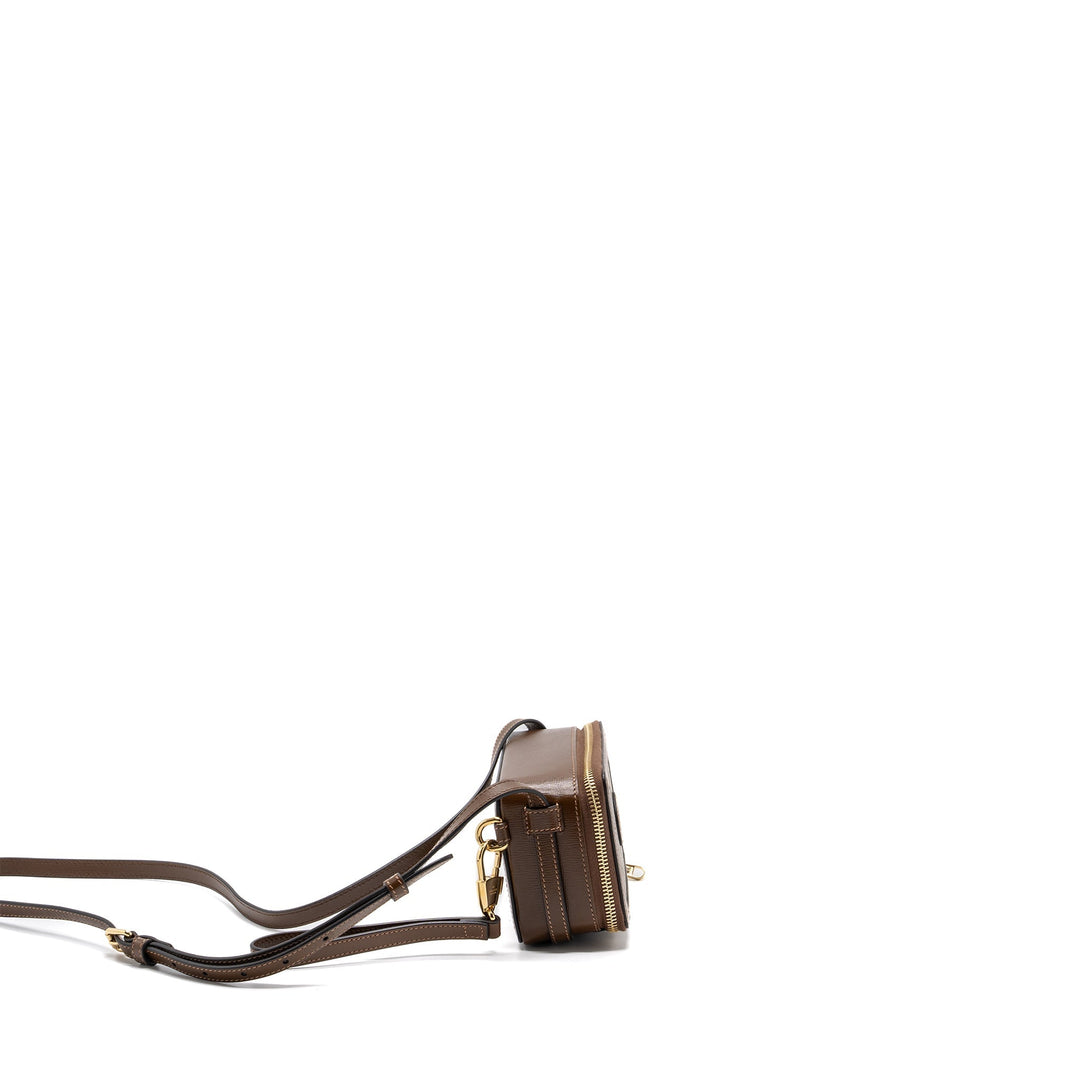 GUCCI MINI CROSSBODY BOX BAG INTERLOCKING GG Supreme CANVAS / LEATHER