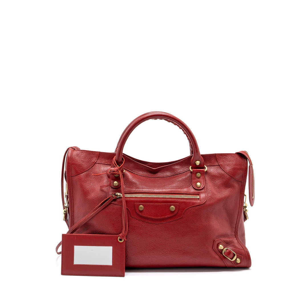 Top Quality Balenciaga city bag leather red LGHW