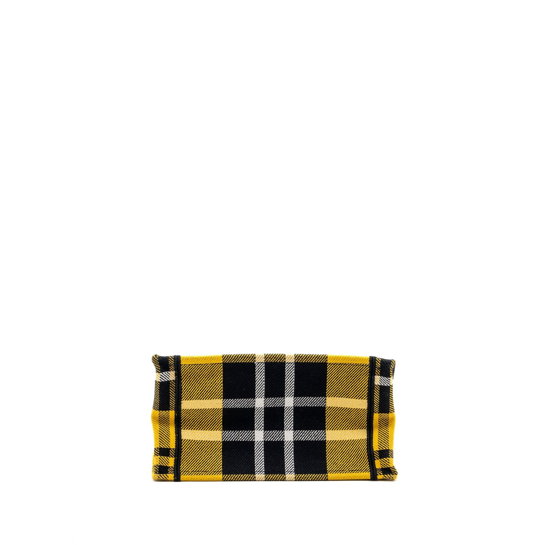 Top quality Dior small book tote canvas yellow / black