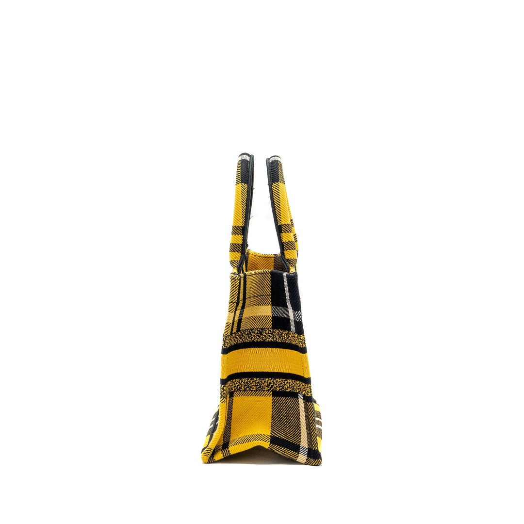 Top quality Dior small book tote canvas yellow / black