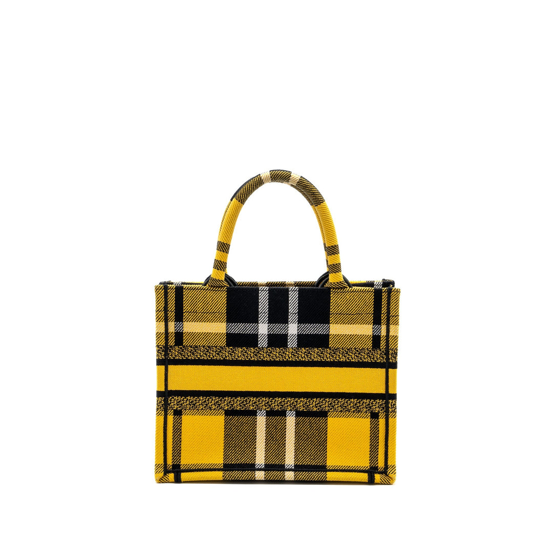 Top quality Dior small book tote canvas yellow / black