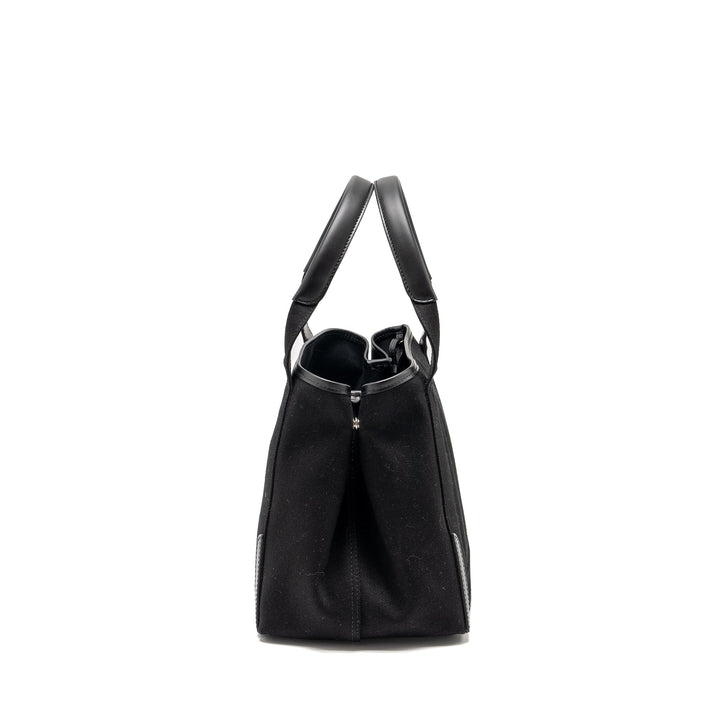 Top Quality Balenciaga Cabas Logo Tote Bag Canvas/ Calfskin Black SHW