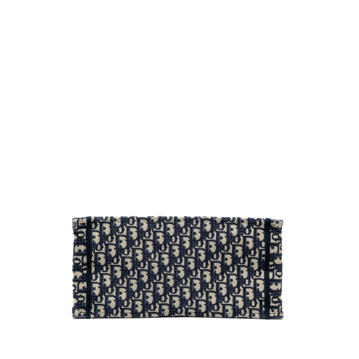 Dior Medium Book Tote Blue Dior Oblique Embroidery