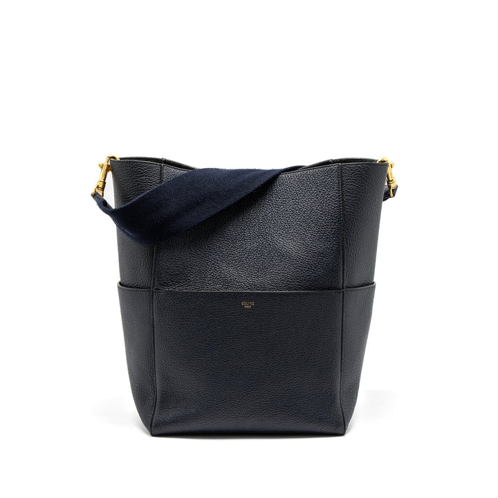 Celine Sangle Bucket Bag Calfskin Navy