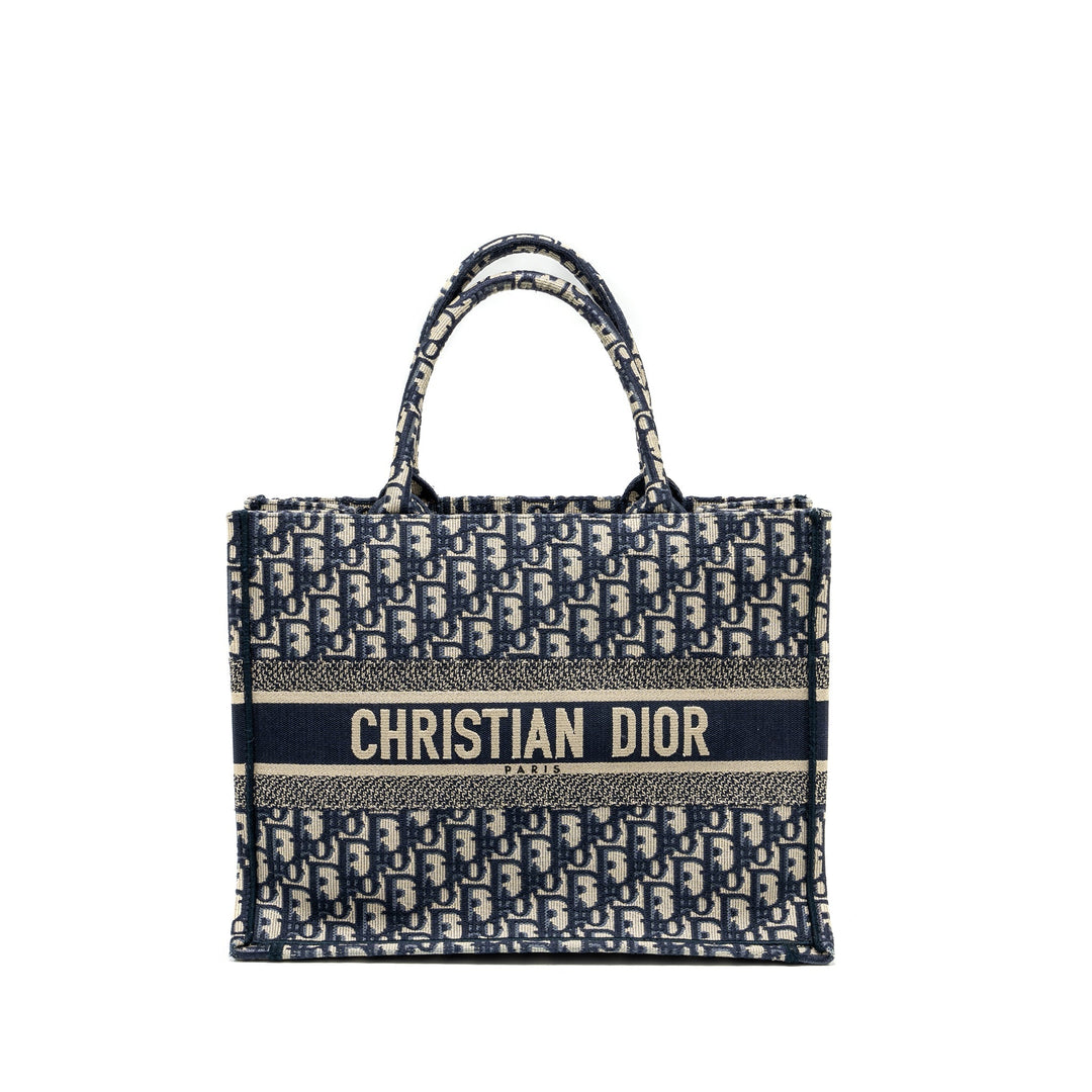 Top quality Dior Medium Book Tote Blue Top quality Dior Oblique Embroidery