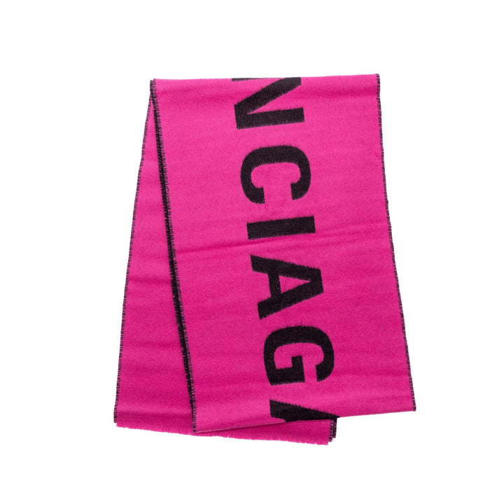 Top Quality Balenciaga 30*205cm Logo Scarf Wool Pink/ Multicolour