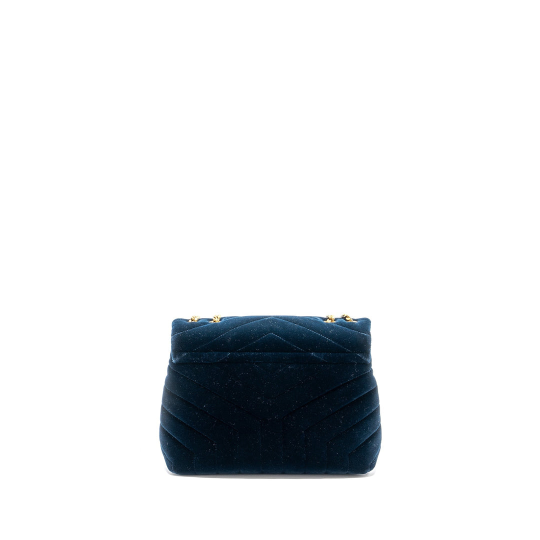 Saint Laurent /YSL Medium Lou Lou In Velvet Blue GHW