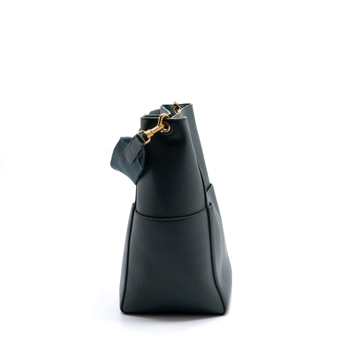 Celine Sangle bucket bag calfskin dark green